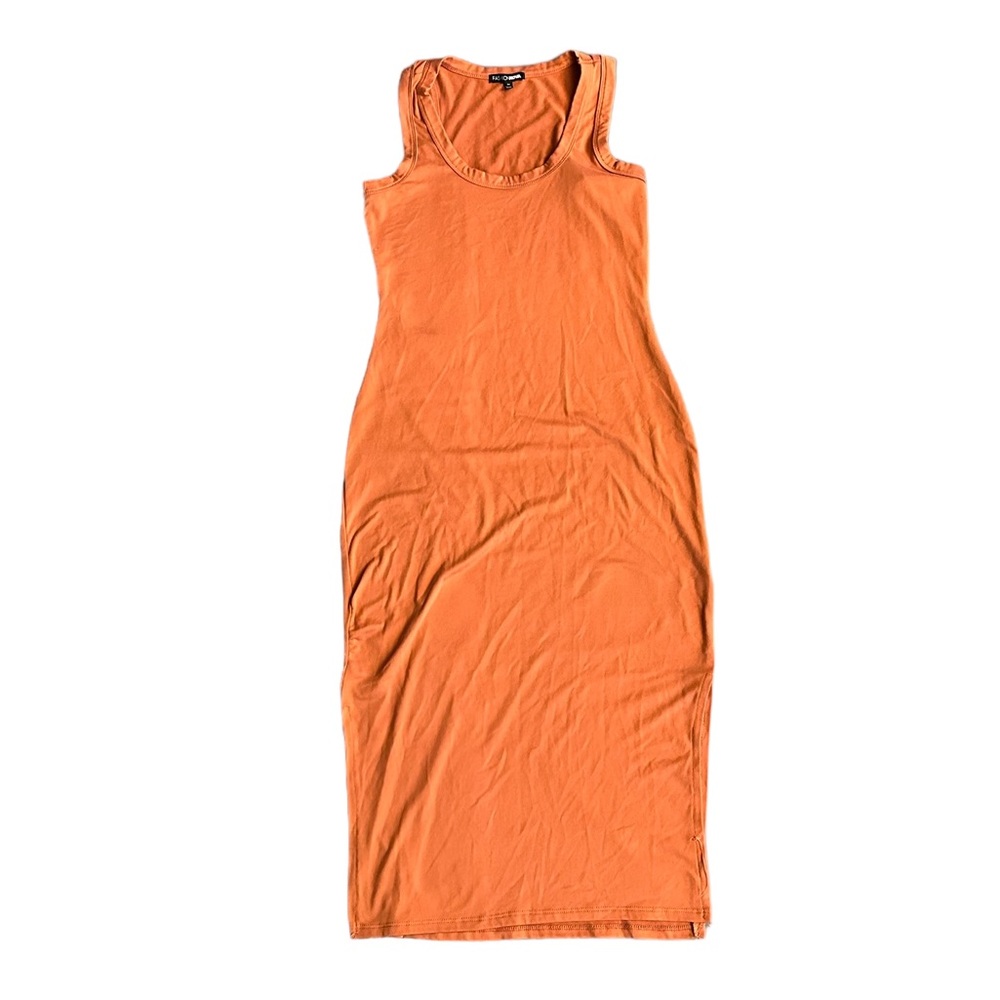 Fashion Nova Orange fitted Sleeveless Maxi Dress